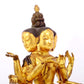 A solemn gilt bronze statue of Bodhisattva