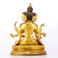 A solemn gilt bronze statue of Bodhisattva