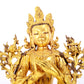 A majestic gilt bronze image of Manjushri Bodhisattva