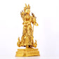 A majestic gilt bronze image of Manjushri Bodhisattva