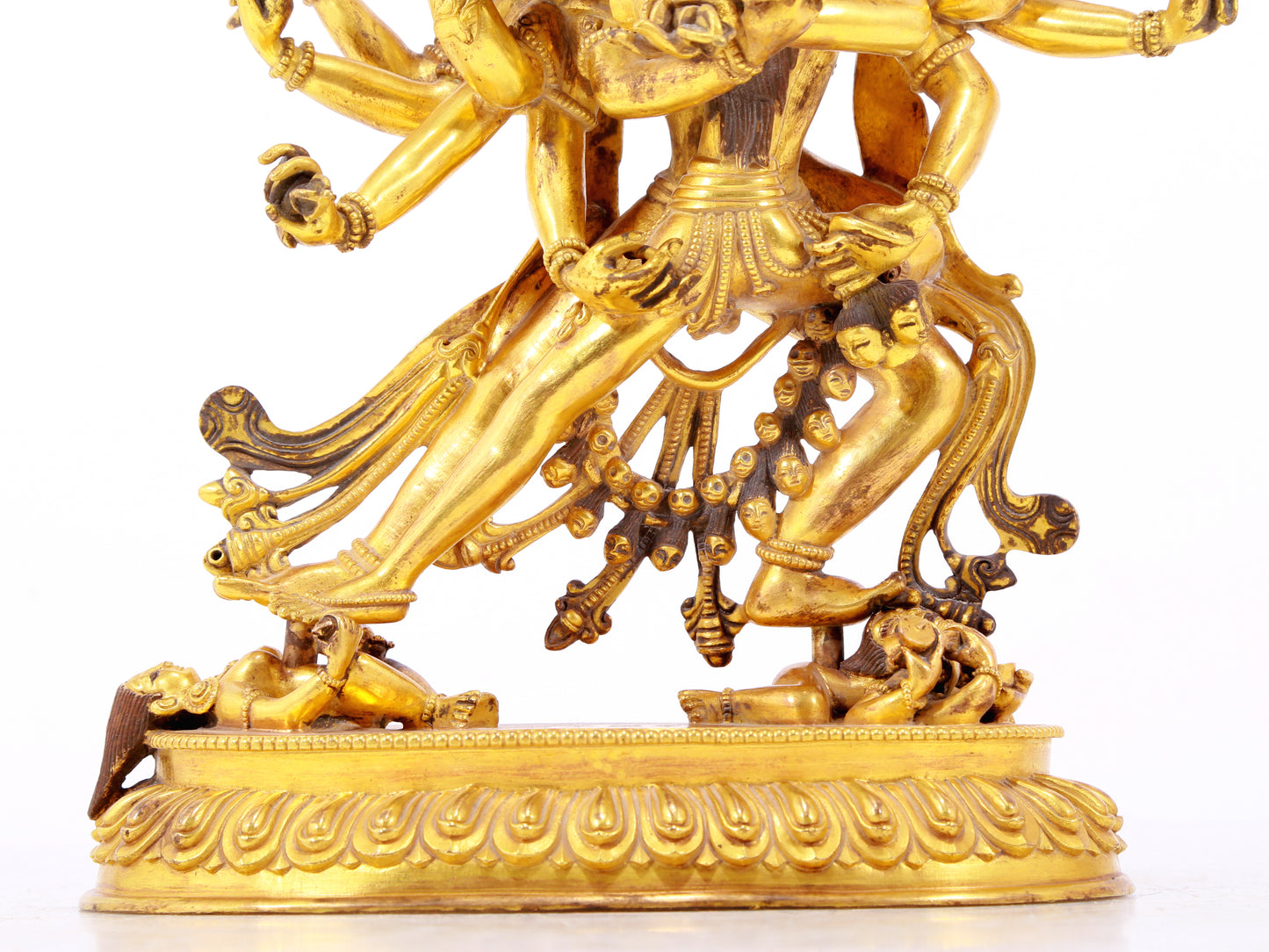 A majestic gilt bronze statue of the joyful Buddha