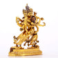 A majestic gilt bronze statue of the joyful Buddha