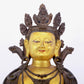 A solemn gilt bronze statue of Bodhisattva