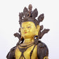 A solemn gilt bronze statue of Bodhisattva