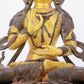 A solemn gilt bronze statue of Bodhisattva