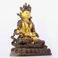 A solemn gilt bronze statue of Bodhisattva