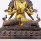 A solemn gilt bronze statue of Bodhisattva