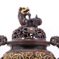 An exquisite gilt bronze censer with double ears and three legs with lotus and auspicious animal patterns.