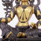 A solemn gilt bronze statue of green Tara