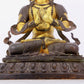 A solemn gilt bronze statue of Bodhisattva