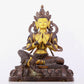 A solemn gilt bronze statue of green Tara