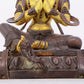 A solemn gilt bronze statue of green Tara