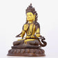 A solemn gilt bronze statue of Bodhisattva