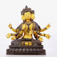 A solemn gilt bronze statue of Bodhisattva