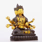 A solemn gilt bronze statue of Bodhisattva