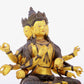 A solemn gilt bronze statue of Bodhisattva