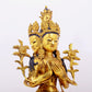 A solemn gilt bronze statue of Bodhisattva