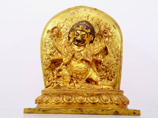 A solemn gilt bronze Vajra statue