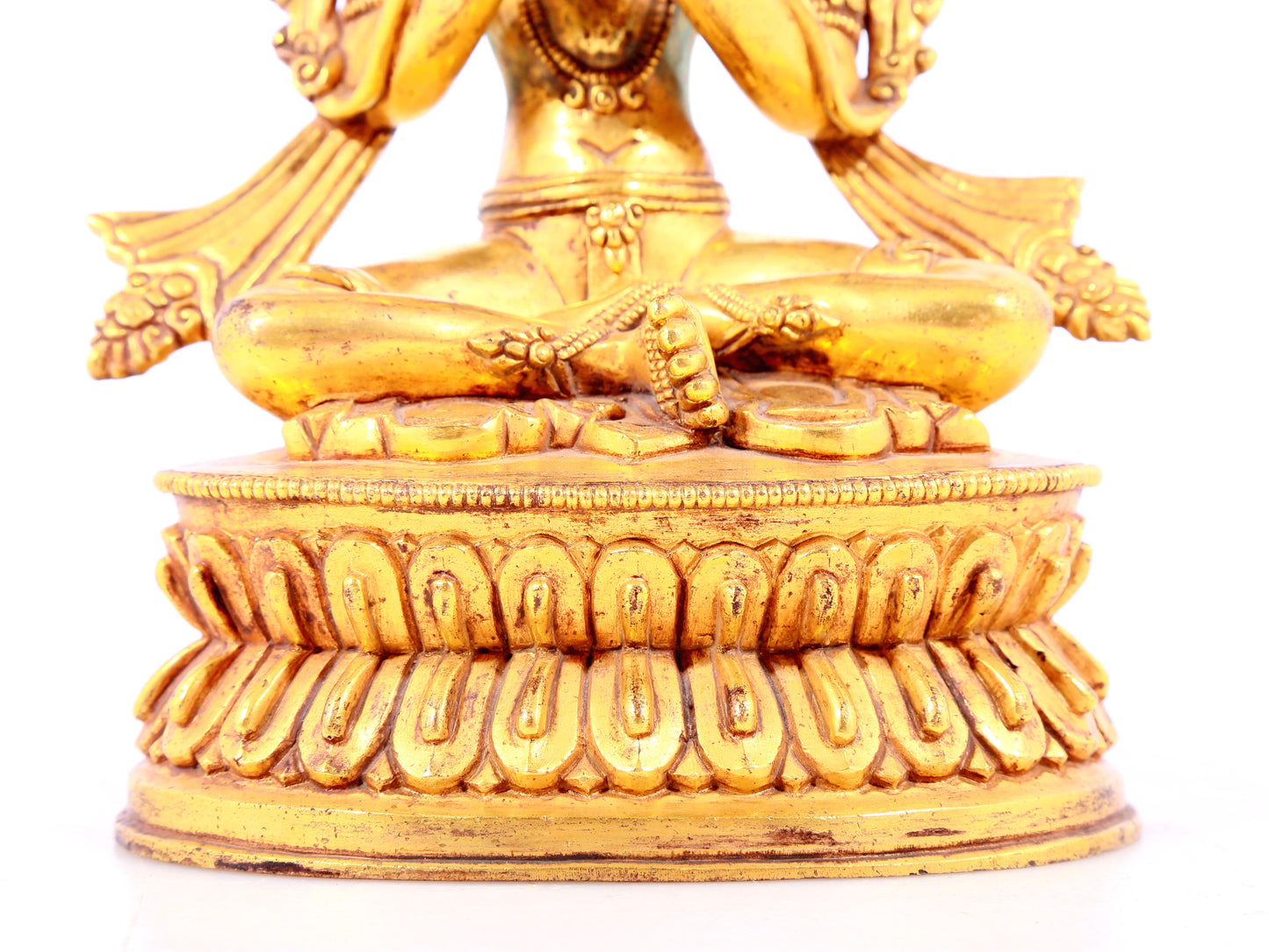 solemn gilt bronze statue of Tara