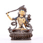 A solemn gilt bronze statue of Manjushri Bodhisattva