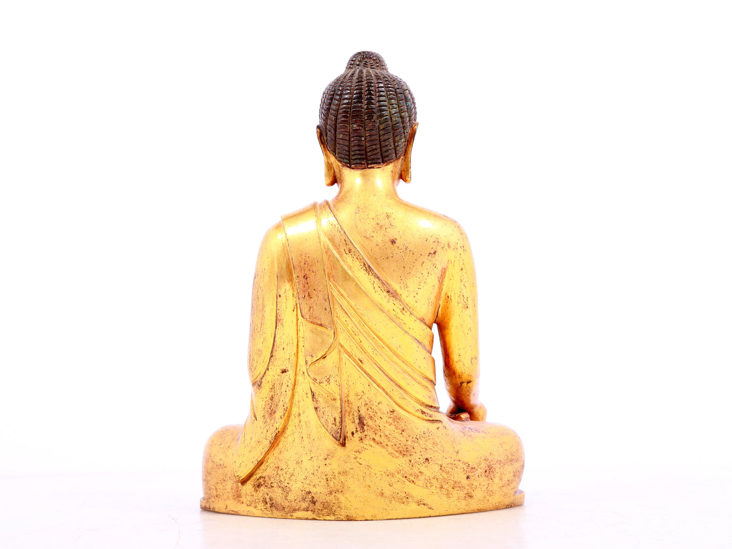 Three solemn gilt bronze statues of Sakyamuni