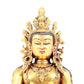 A solemn gilt bronze statue of Bodhisattva