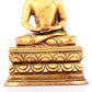 A solemn gilt bronze statue of Sakyamuni