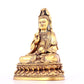 A solemn gilt bronze statue of Guanyin