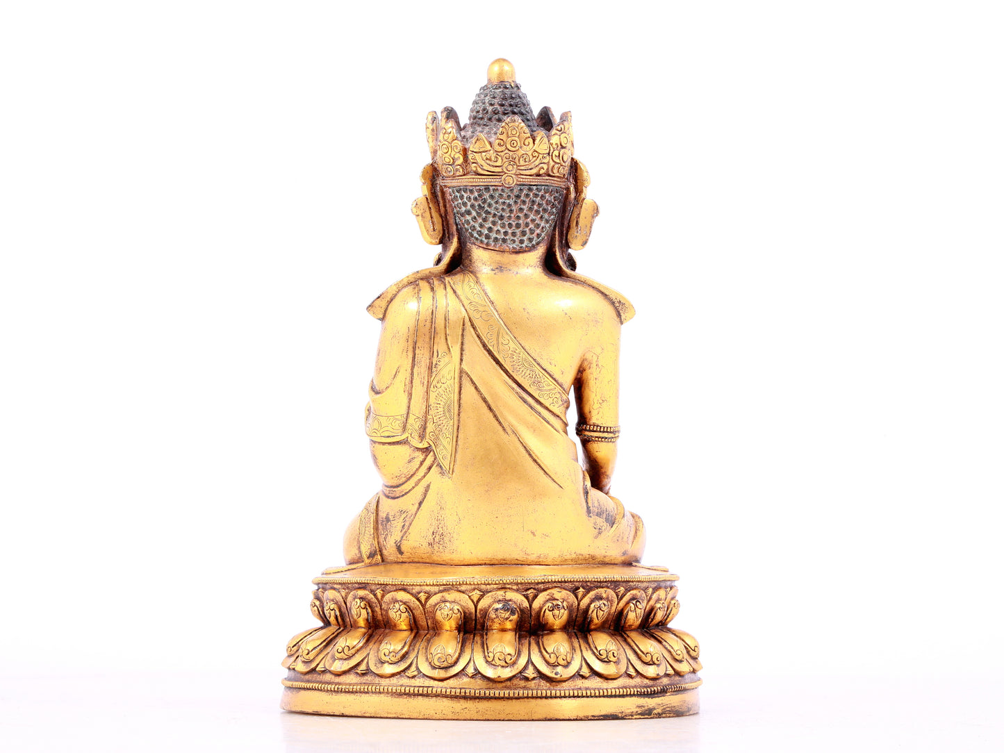 A solemn gilt bronze statue of Bodhisattva