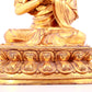 A solemn gilt bronze statue of Bodhisattva