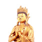 A solemn gilt bronze statue of Bodhisattva