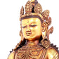 A solemn gilt bronze statue of Amitayus Buddha