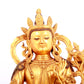 A solemn gilt bronze statue of green Tara