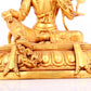 A solemn gilt bronze statue of green Tara