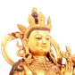 A solemn gilt bronze statue of green Tara