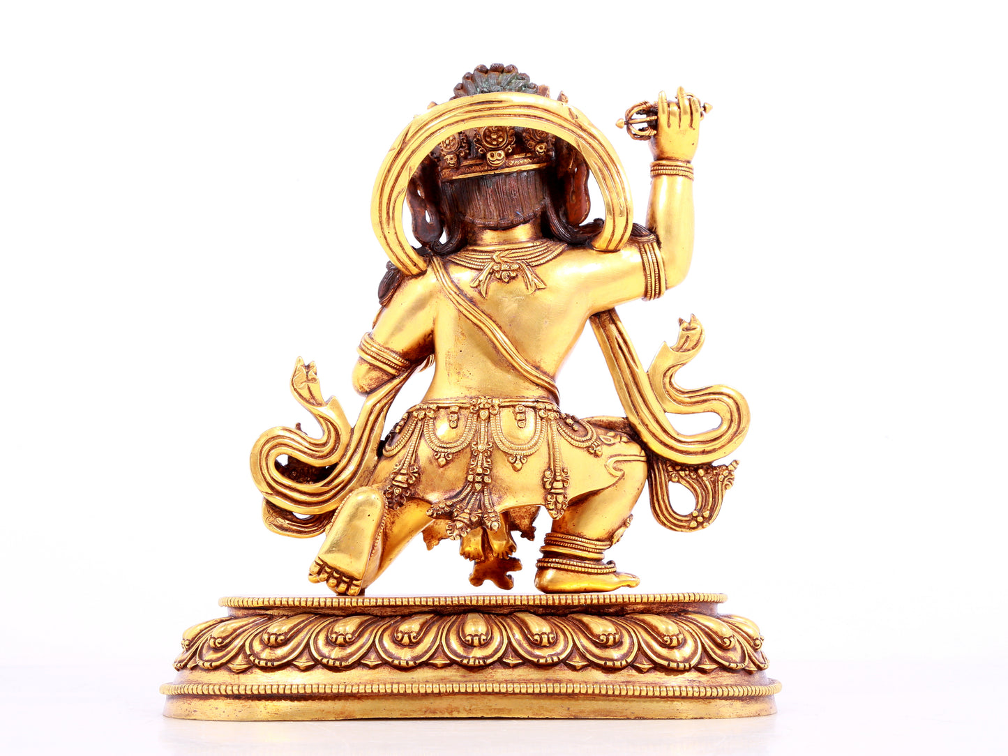A solemn gilt bronze Vajra statue