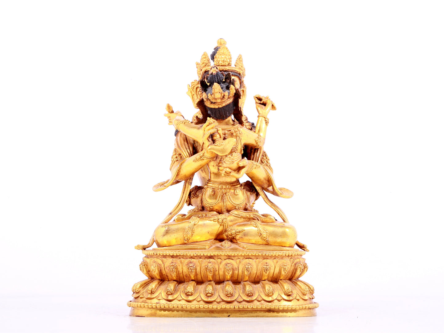 A solemn gilt bronze Vajrasattva hammer statue