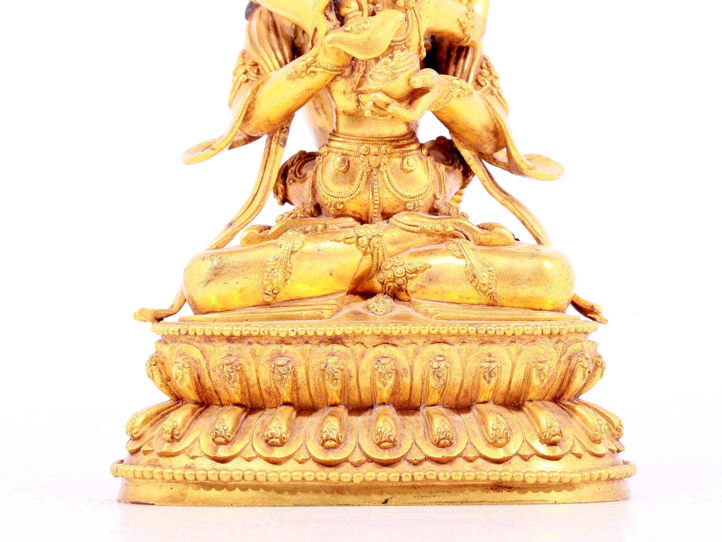 A solemn gilt bronze Vajrasattva hammer statue