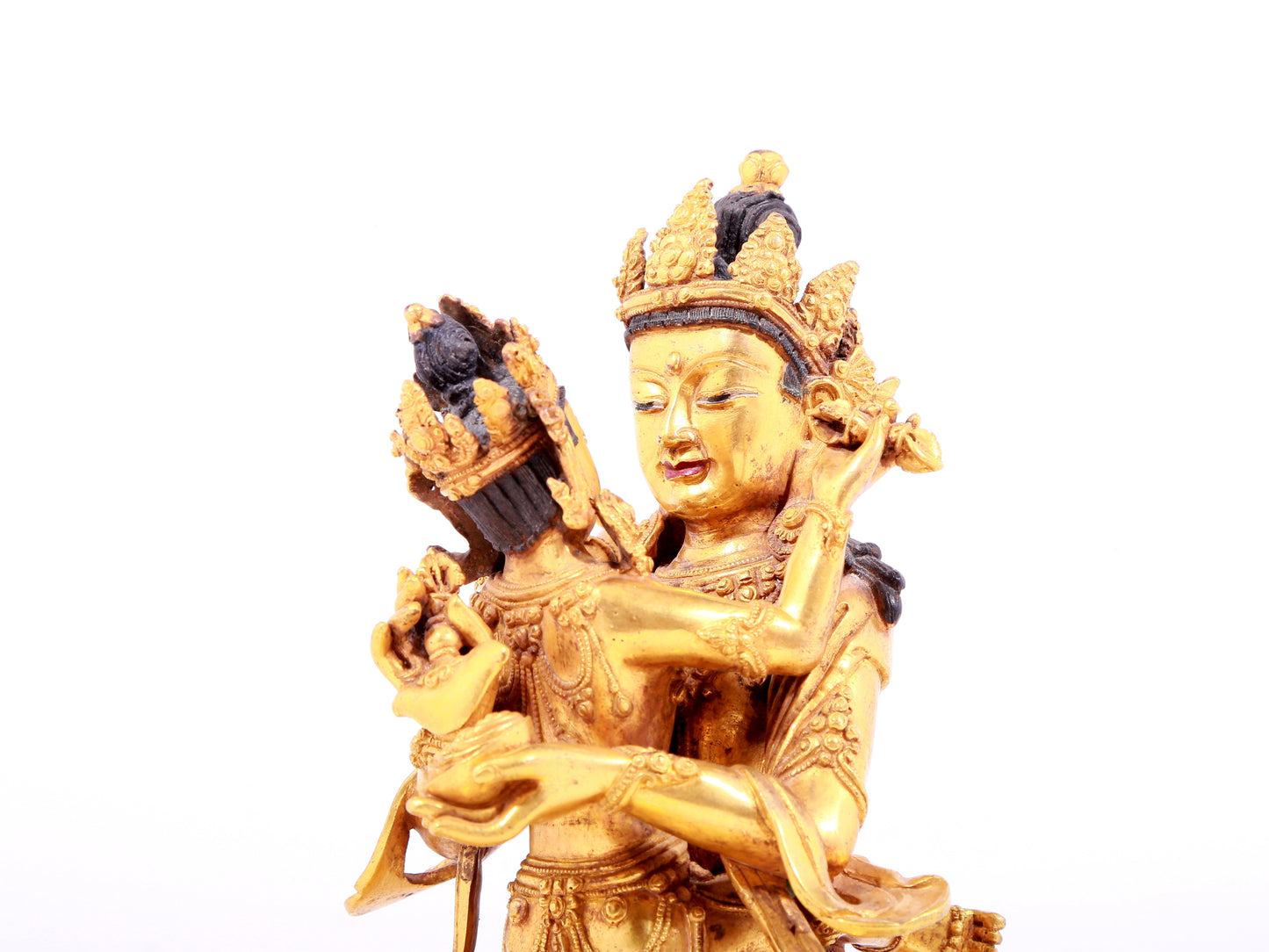 A solemn gilt bronze Vajrasattva hammer statue