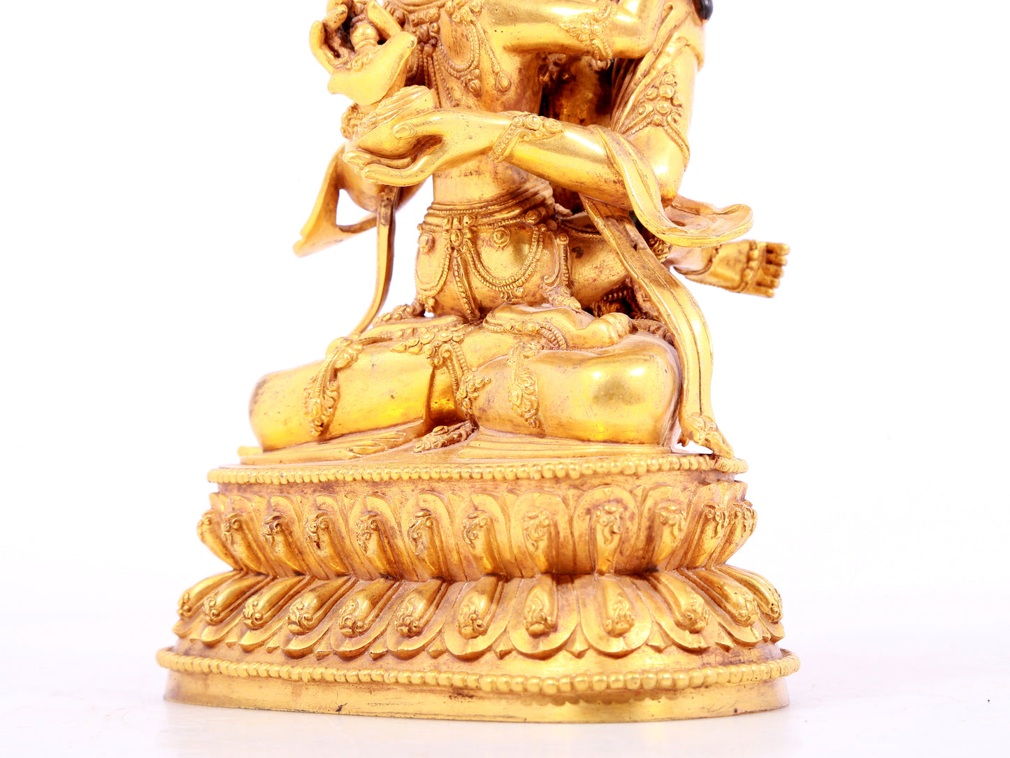 A solemn gilt bronze Vajrasattva hammer statue