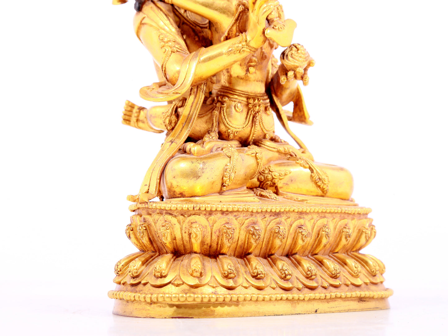 A solemn gilt bronze Vajrasattva hammer statue