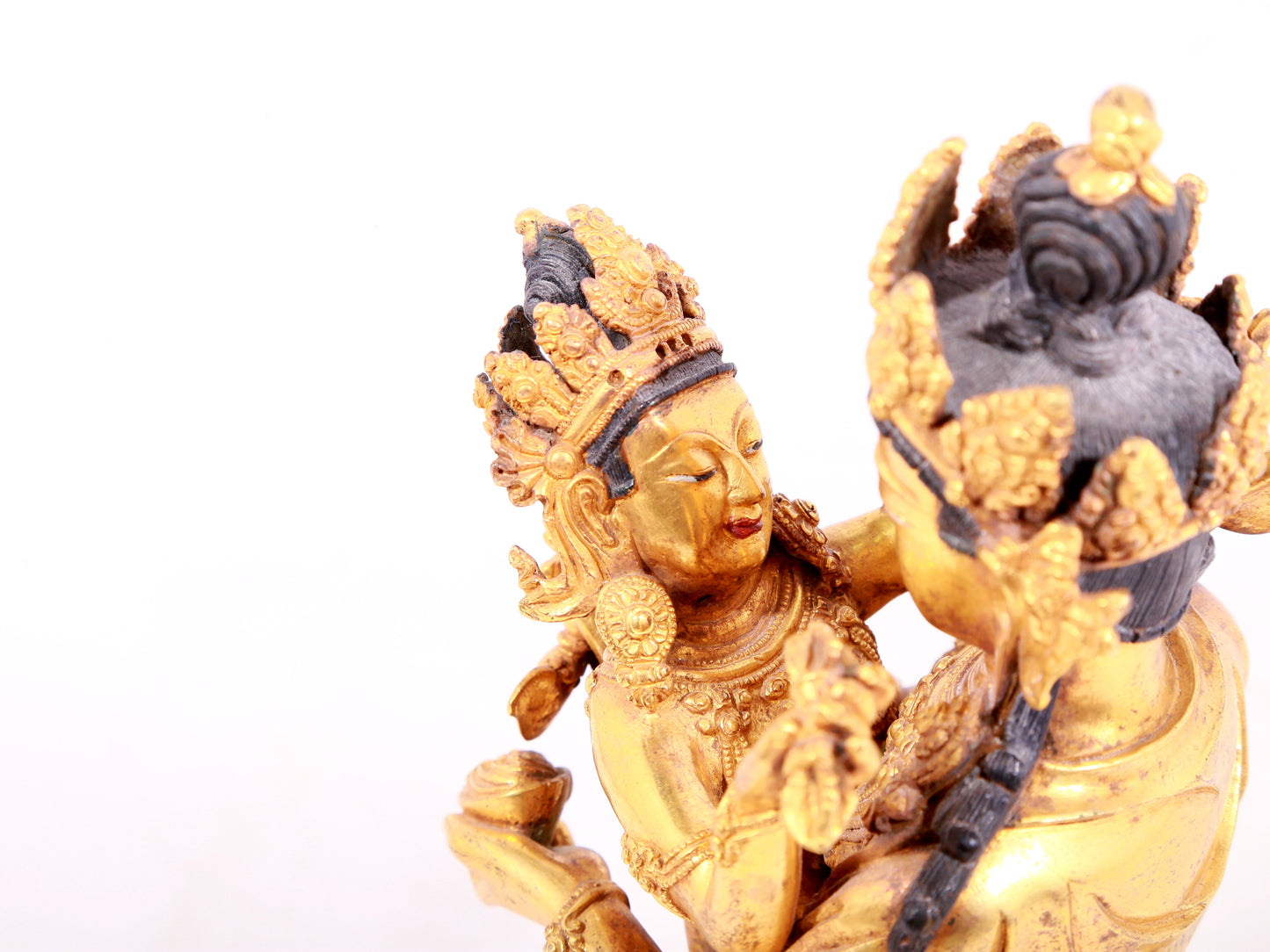 A solemn gilt bronze Vajrasattva hammer statue