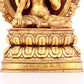 A solemn gilt bronze statue of Bodhisattva