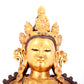 A solemn gilt bronze statue of Bodhisattva