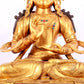 A solemn gilt bronze statue of Bodhisattva