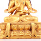 A solemn gilt bronze statue of Bodhisattva