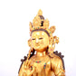 A solemn gilt bronze statue of Bodhisattva