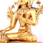 A solemn gilt bronze statue of green Tara