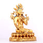 A solemn gilt bronze statue of green Tara