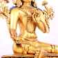 A solemn gilt bronze statue of green Tara